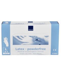 Abena Latex-handschoenen poedervrij Maat L wit 10x100st